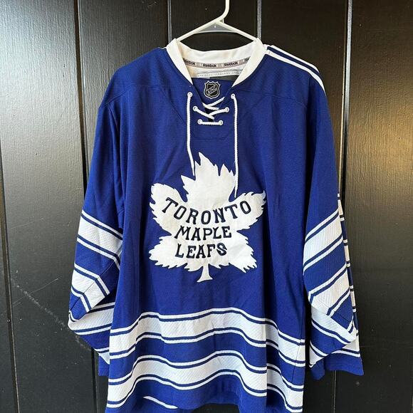 Toronto Maple Leafs NHL Hockey Jersey Reebok Blue White Lace Up Large - Picture 1 of 8